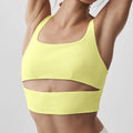 Thin stripes sports lintimates nude yoga bra quick-drying sleeveless running sports fitness wear for women with chest pads