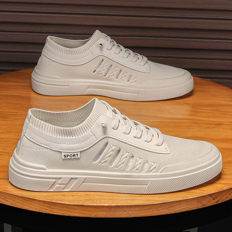 Winter men's shoes breathable mesh thin deodorizing filter sneakers men's driver driving one-legged flying woven socks sneakers
