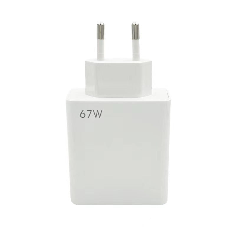 European standard charger for xiaomi 12x/11 pro/ultra, 67w charging adapter, compatible with redmi k50/k40 - cross-border exclusive