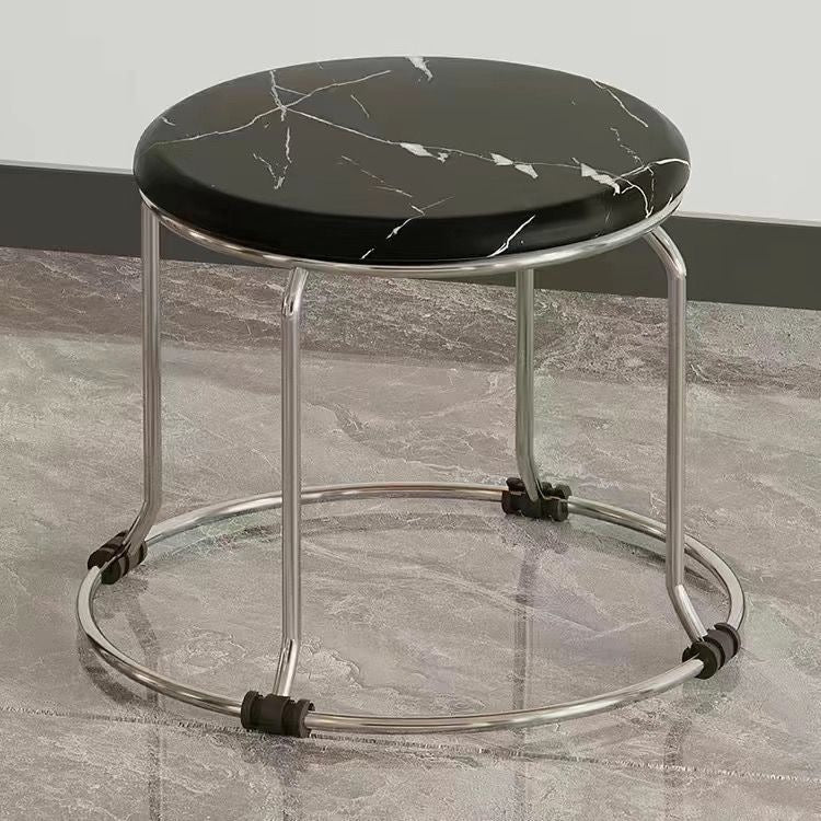 Accessible luxury stoolfor homesoft bag short stool steel bar stool portable practical shoe changing stool coffee table stool carbon steel frame round stool no