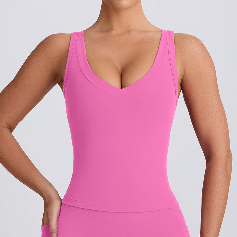 sports vest breathable back yoga clothes fashion sling outdoor sports intimates women's bubble wrap fitness tops