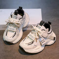 Kids' white sneakers: new autumn  collection for boys and girls. lightweight, soft-soled, trendy chunky sneakers with breathable mesh upper
