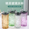 Diamond bear straw cup glass with lid - trendy, high-value gift cup - personalized small gift cup