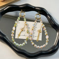 Chinese style alloy fan tassel mobile phone case lanyard handmade beaded glass flower crystal mobile phone chain bag hanging decoration