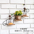 American country pastoral creative staircase shape cafe clothing store wall decoration wall hanging flower rack shelf wall hanging