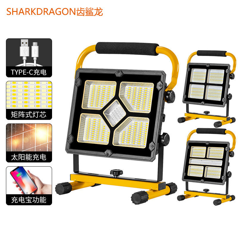 Cross-border solar portable floodlight USB charging outdoor camping light emergency lighting high power searchlight