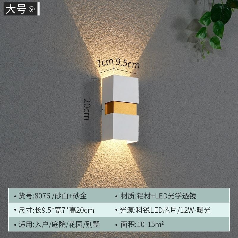 Waterproof indoor and outdoor B & B courtyard aisle stairs hotel balcony double head minimalist modern LED wall lamp