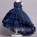 Ready-to-ship wholesale children's wedding dresses, princess gowns with train, bow-tie dresses, flower girl dresses, kids' dresses