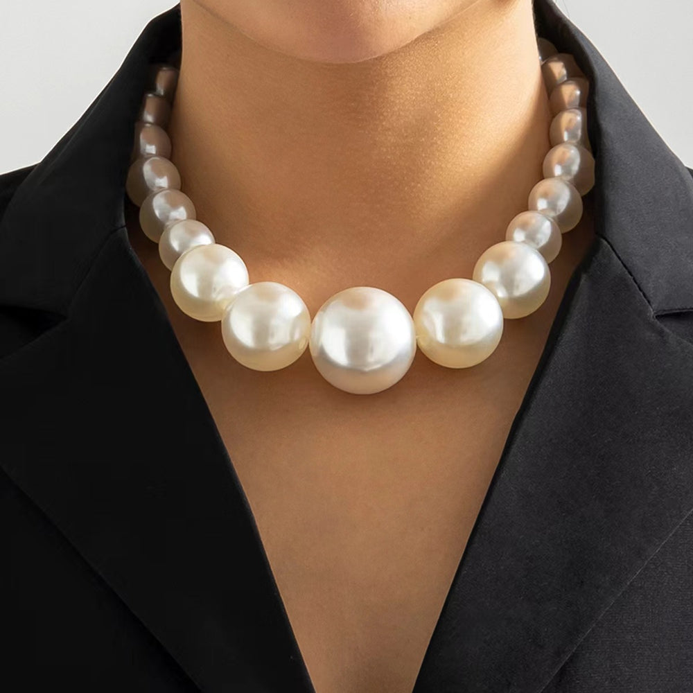 Jewelry: vintage beaded chain necklace, ethnic imitation pearl, unique design, cross-border certified