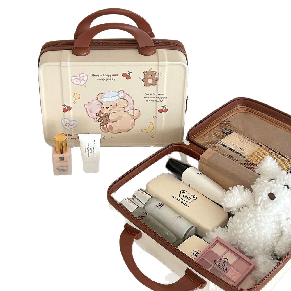 Mini luggage box pastoral style cosmetics storage travel satchel box portable storage box outing storage cosmetic bag