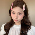 Ballet-style bow ribbon braided hair clip, seamless, versatile, sweet and edgy color palette, perfect for bangs, flyaways, and side hair styling