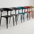 Plastic backrest chair horn chair pp casual coffee chair scandinavian style milk tea shop cafe dining chair armrest commercial