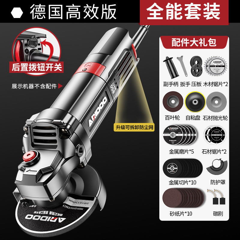 Airidun Angle Grinder Multifunctional Household Grinder Electric Hand Grinding Cutting Machine Handheld Polishing Machine