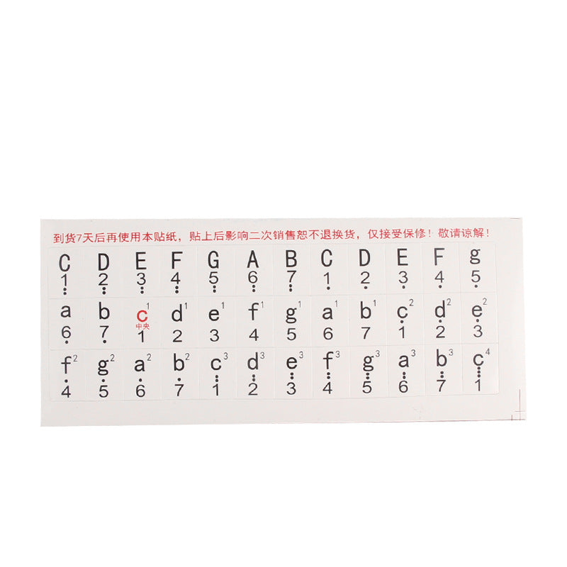 Wholesale piano & electronic keyboard note stickers - 61-key, 54-key, 49-key - adhesive note stickers for beginners - direct from the manufacturer