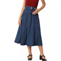 Fashion dark blue skirt for women new arrivalexport hot-selling large swing fashion denim skirt washed denim skirt