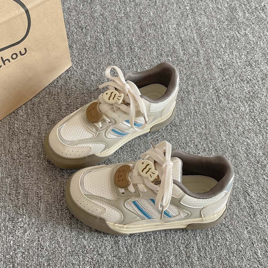 Dopamine platform mesh sneakers - women's 2026 spring/summer hot seller, versatile casual skate shoes, student cartoon athletic shoes