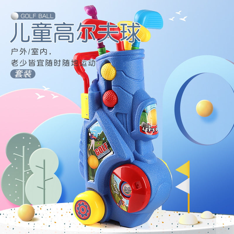 Kids' golf set - indoor/outdoor pull rod telescopic box - sports toy - parent-child interactive - realistic portable golf kit