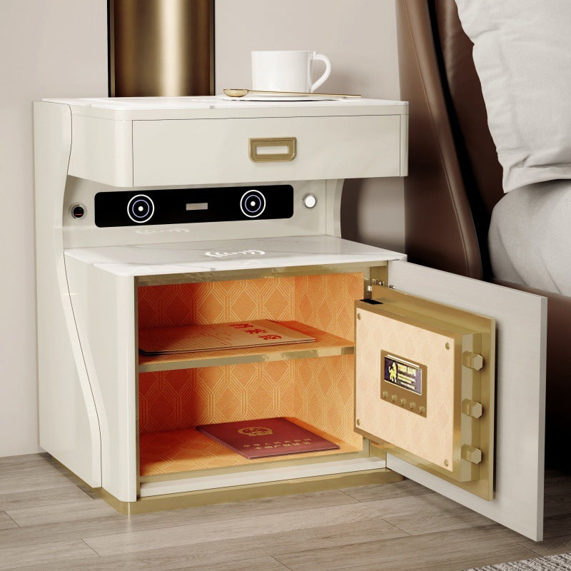 Smart home bedside table safe - all-in-one multifunctional wireless charging safe for bedroom bedside storage
