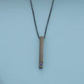 new product fashioneasiest for matchfashion style couple cuboid necklace mirror stainless steel stereo rod diamond pendant