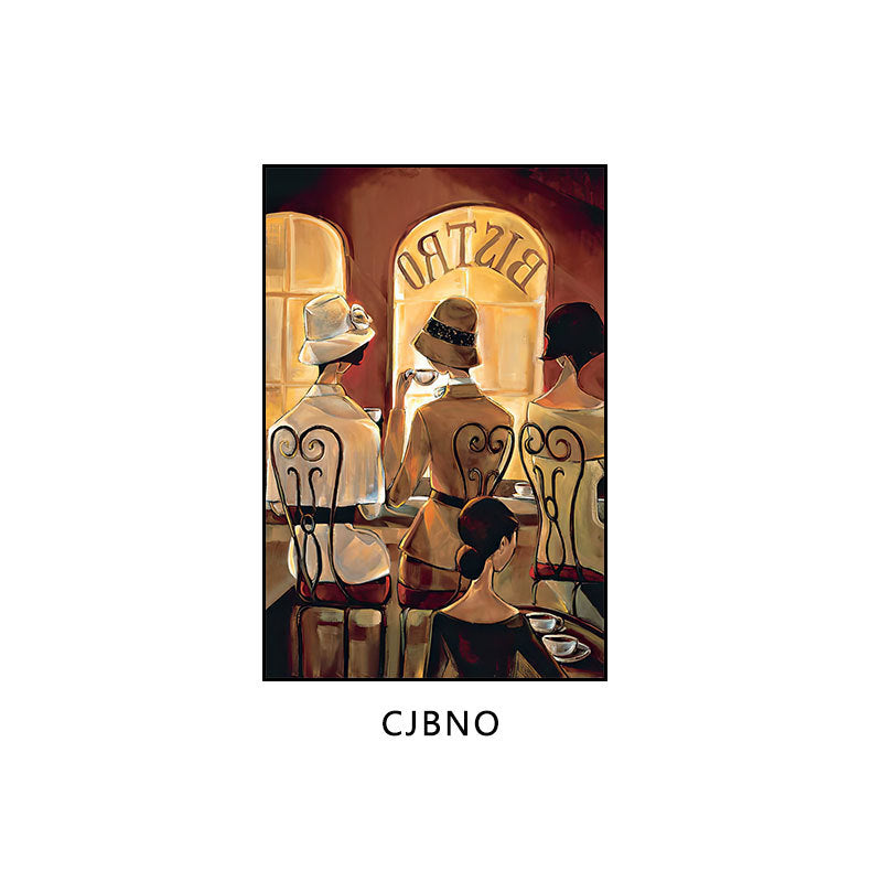 Industrial style bar decorative painting American retro beautiful woman oil painting ktv box hanging painting western restaurant cafe mural