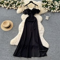 Luxury evening gown for women - french design, off-the-shoulder, spaghetti strap, mesh paneling, cinched waist, and slit dress