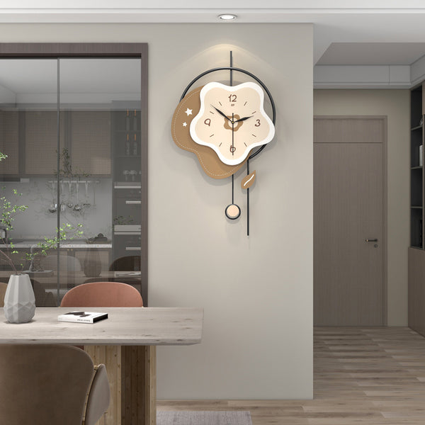Wall clock living room high-end sense home creative cream wind simple wall-mounted dining room fashion silent flower decoration clock