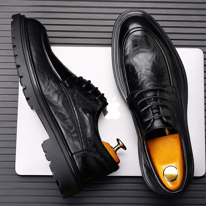 Men's leather dress shoes - live stream special: new textured leather business shoes, casual breathable work shoes, british style wedding shoes