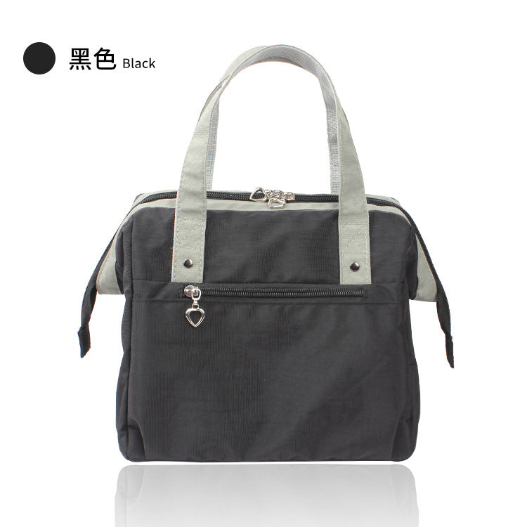 Customized printed logo portable thermal insulation bag aluminum foil thickened hand carry bento bag lunch box bag office workers custom