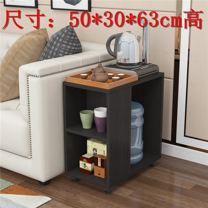 Small apartment coffee table, living room mobile tea table with wheels, sofa side table, mobile trolley table, side table