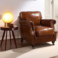 Sofa retro style single sofa chair accessible luxury oil wax leather tiger chair casual chair oil wax leather american sofa