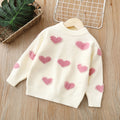 Girls' knitted sweater -  new style baby girl pearl heart pullover sweetheart princess fashion top