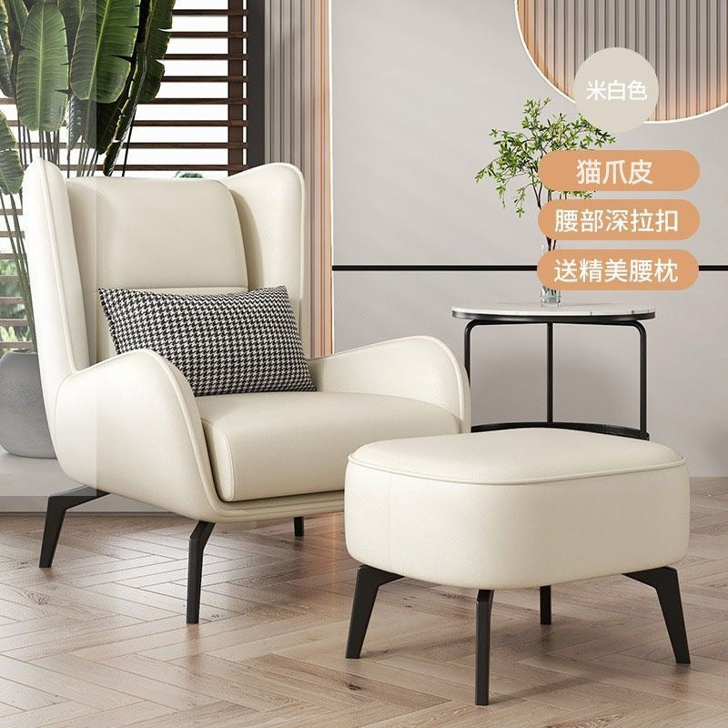 Scandinavian lazy small sofa popular single leather sofa accessible luxury sofa small apartment living room for homeclassycasual chair