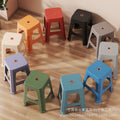 Living room dining table stool thickened plastic for home adult stackable high stool housewarming new home wedding red stool