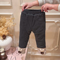 Fall and wintergirlstrendy three-layer quilted thickened bottom pants baby k-styleheattech pants kidseasiest for match children's clothing