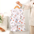 Cute graffiti sleeveless shorts suit
