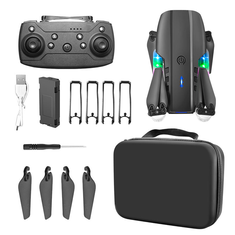 E99e88d drone aerial photography foldable quadcopter with lights, remote control aircraft, barometric altitude hold, kids' drone