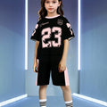 wholesale girls' short-sleeve and shorts sets, fashionable spring, summer, and autumn outfits for girls