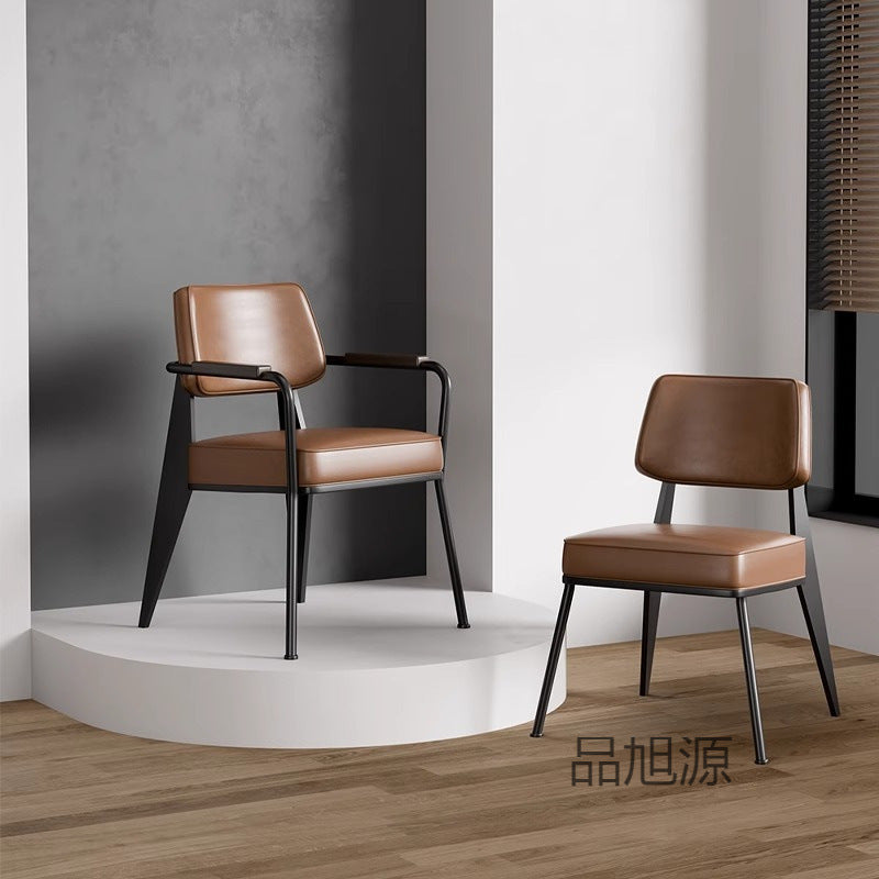 American creative cushion simple meeting reception armrest chair wrought iron casual dining bar Western restaurant chair Bar dining chair