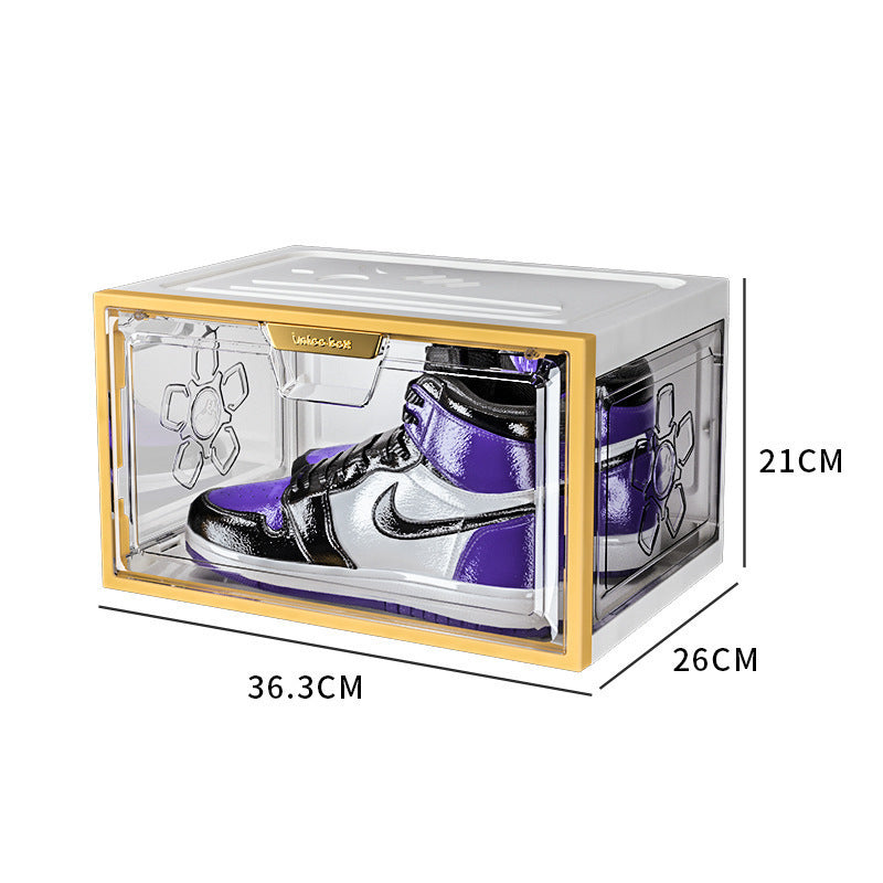 New transparent shoe box pp plastic dustproof and moisture-proof clamshell storage box drawer type can be stacked with a shoe cabinet for delivery.