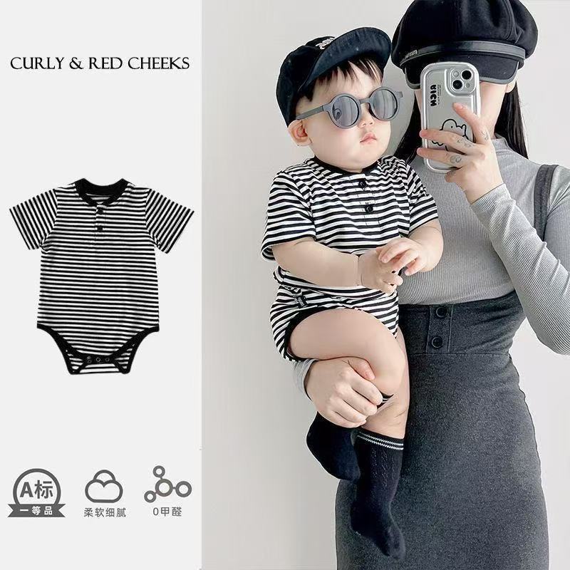 Baby onesies: cute short-sleeve rompers for newborns and infants - summer striped bodysuits for boys and girls