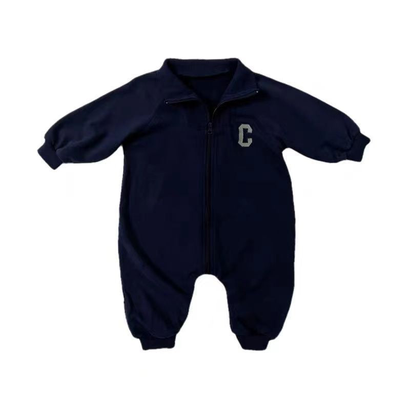 Baby rompers autumn and winter korean style baby clothes stylish fleece-lined super cute baby boy outerwear infant and toddler sweatshirt outing clothes