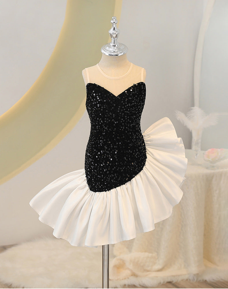 children's dresses: girls' princess gowns, mermaid tails for hosts,  new runway high-end catwalk performance costumes
