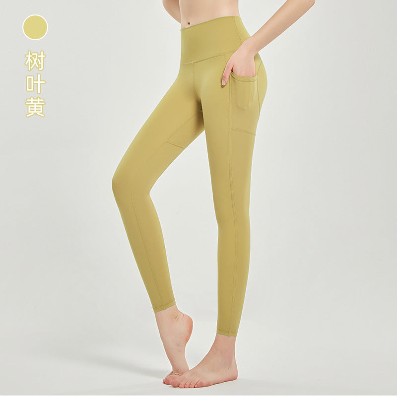 New lulu yoga pants for women - naked feel, peach lift, workout leggings with double side pockets, perfect for running and cycling