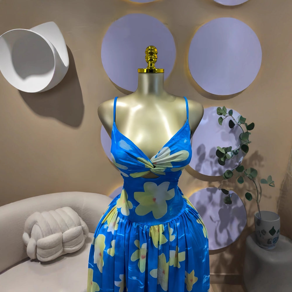 European and american cross-border women's fashion  winter new sleeveless v-neck backless sexy camisole pleated maxi dress