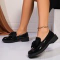 British style leather loafers - new spring/autumn  collection - versatile flat women's shoes with bow detail - slip-on loafers
