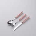 Light luxury style ins knife, fork, spoon, pearl handle, stainless steel tableware, creative fork, household high-looking mooncake knife and fork