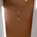 Stacked necklace wholesale european and american cross-border autumn and winter jewelry women's creative simple electroplated small round diamond circle sweater chain