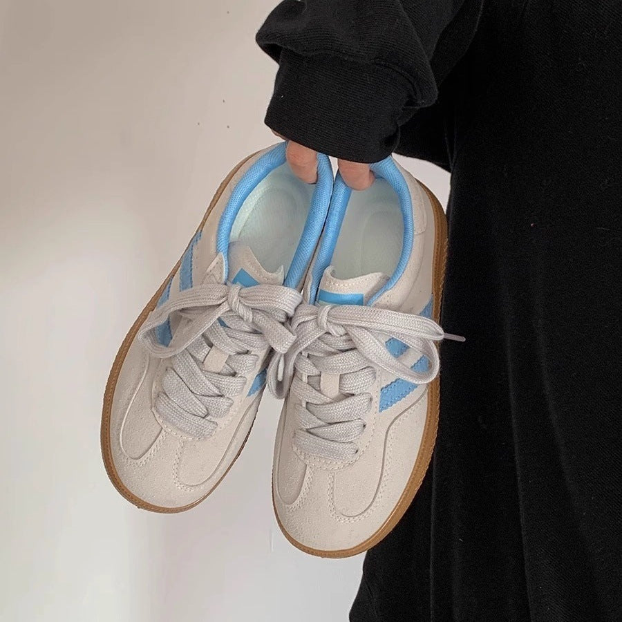 Women's sneakers 2026 new spring/summer thick-soled white shoes, versatile niche style, dopamine training shoes for women