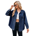 European and american cross-border e-commerce women's spring  new arrival:  independent site washed loose denim shirt top
