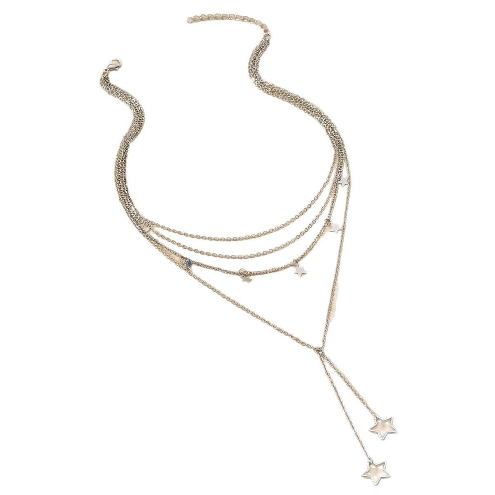 Long tassel hollow star pendant wholesale cross-border hundreds of layers of star necklace high-end fashion jewelry